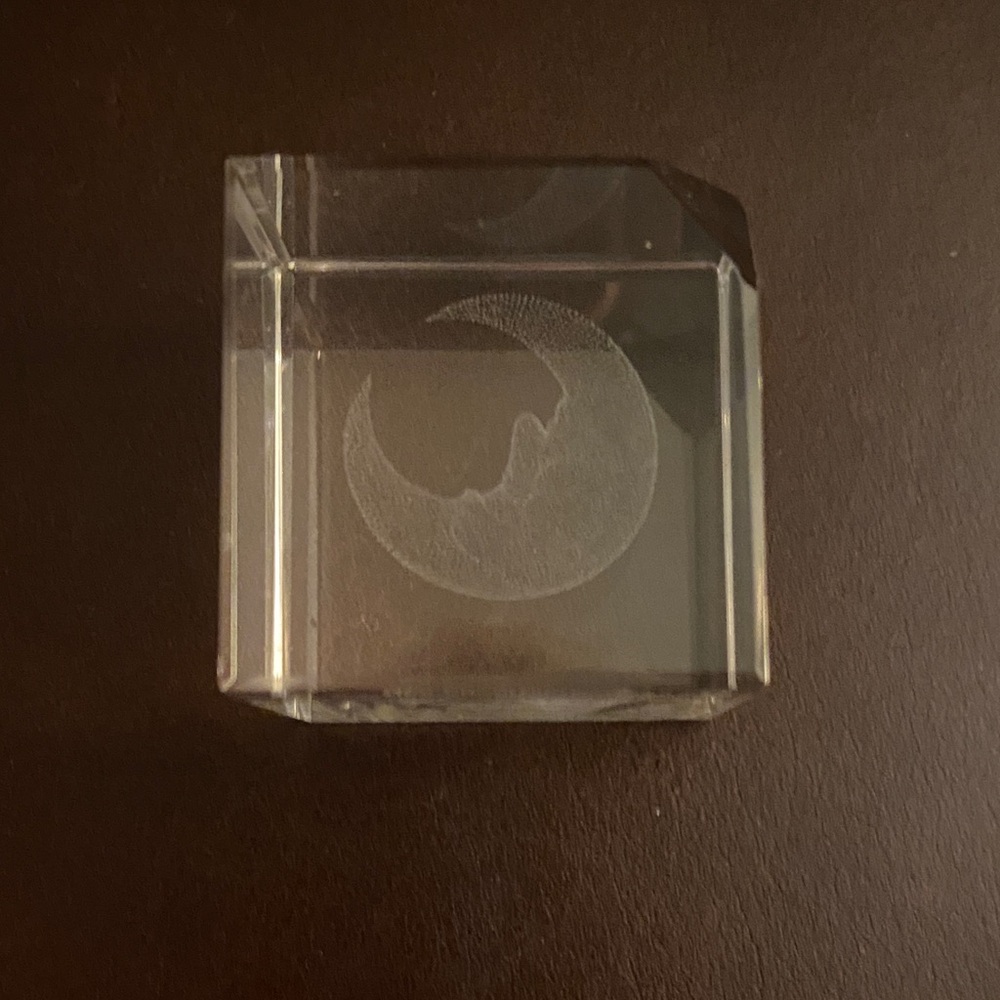 Clear Crystal Moon Glass Paperweight